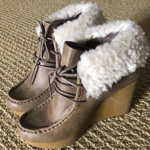 Forever 21 Fur Trim Booties